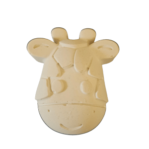 Small unpainted smiling giraffe face plaster mold