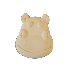 Small unpainted smiling hippo face plaster mold