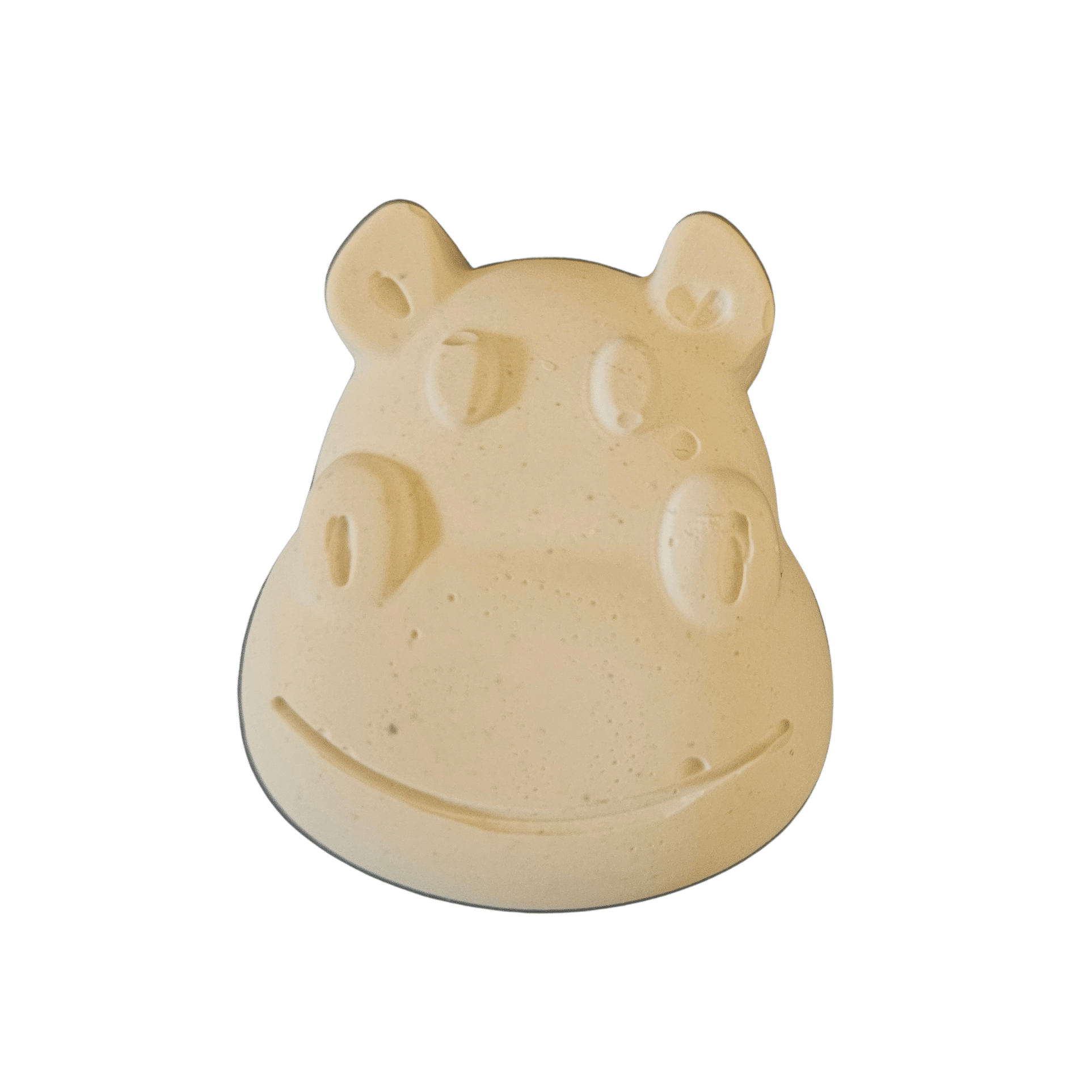 Small unpainted smiling hippo face plaster mold