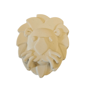 Small unpainted lion face plaster mold with mane and whiskers