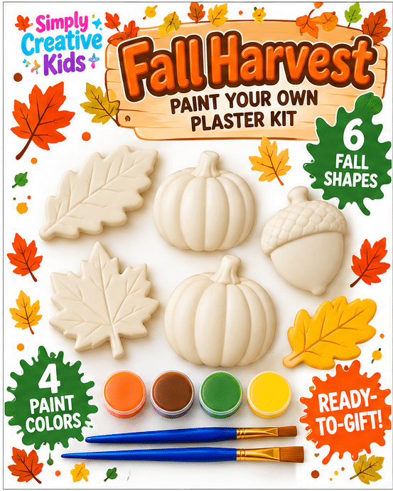 Fall Harvest paint your own plaster kit with unpainted fall shapes